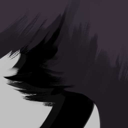 A closeup digital painting of Buddy Goodboy's butt. He's a fluffy black Labrador retriever with a shaggy tail. Nothing lewd to see here, just some quality hindquarters.